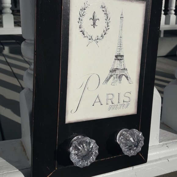 Crystal Door Knob Coat Rack Eiffel Tower Paris Theme Wall Hanging Hooks Jewelry - Picture 7 of 12